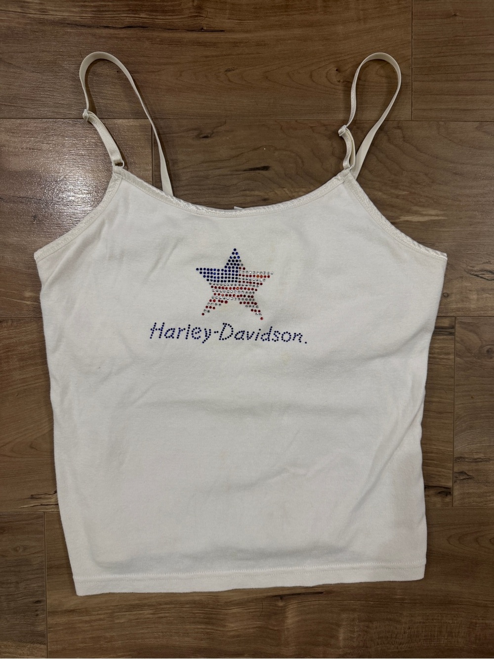Vintage Harley Davidson Rhinestone Star Cami (100% cotton made in USA) - XL